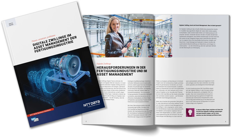 Digitale Zwillinge im Asset Management der Fertigungsindustrie Mockup